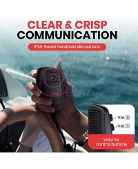 Pyle Dual 6.5” Waterproof Marine Speaker Kit with Wireless Bt Receiver & Handheld Microphone for Onboard Audio System (White)