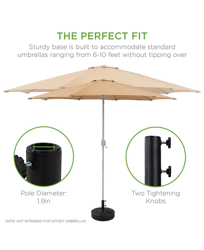 Best Choice Products Fillable Plastic Patio Umbrella Base Stand, Pole Holder w/ Adjustment Knob