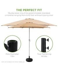 Best Choice Products Fillable Plastic Patio Umbrella Base Stand, Pole Holder w/ Adjustment Knob