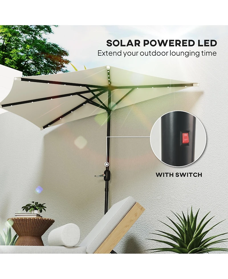 Outsunny Half Patio Umbrella, Upf 30+ Balcony