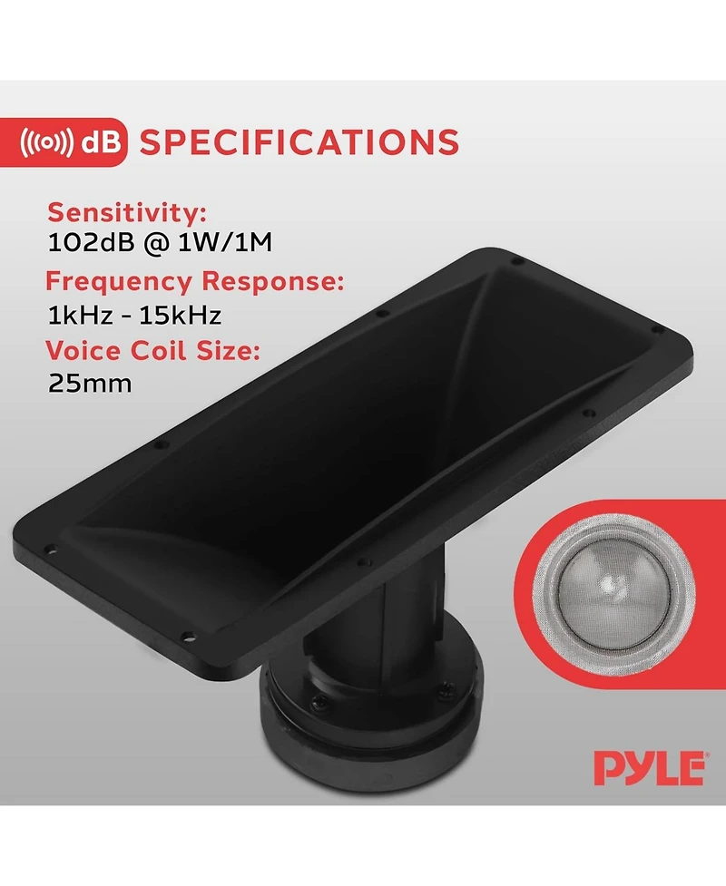 Pyle "4'' x 10'' Horn Tweeter Speaker - High-Quality Audio Component for Home & Car Audio Systems