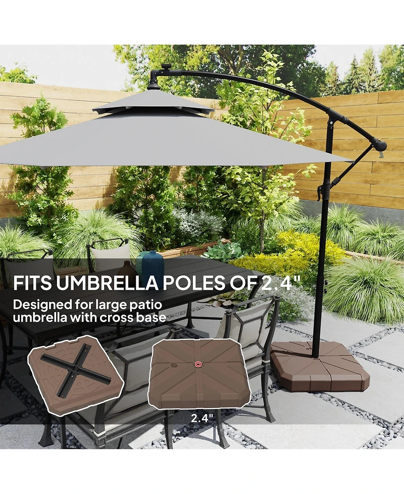 Outsunny Offset Umbrella Base, /Water Filled Umbrella Sd,