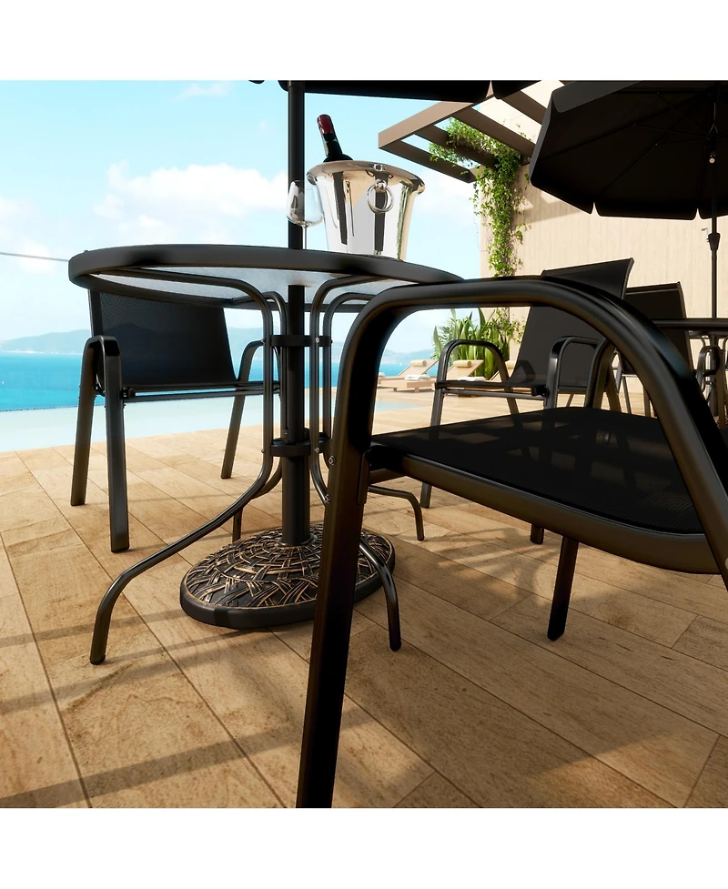 Outsunny 19" Patio Umbrella Base 26 lbs Umbrella Sd for 1.5"/1.9"