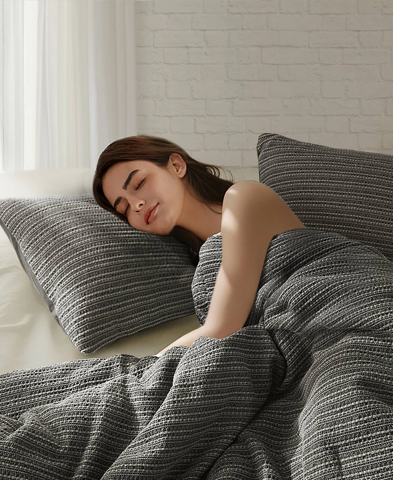 Woolrich Lyon Waffle Washed 3-Pc. Duvet Cover Set, Full/Queen