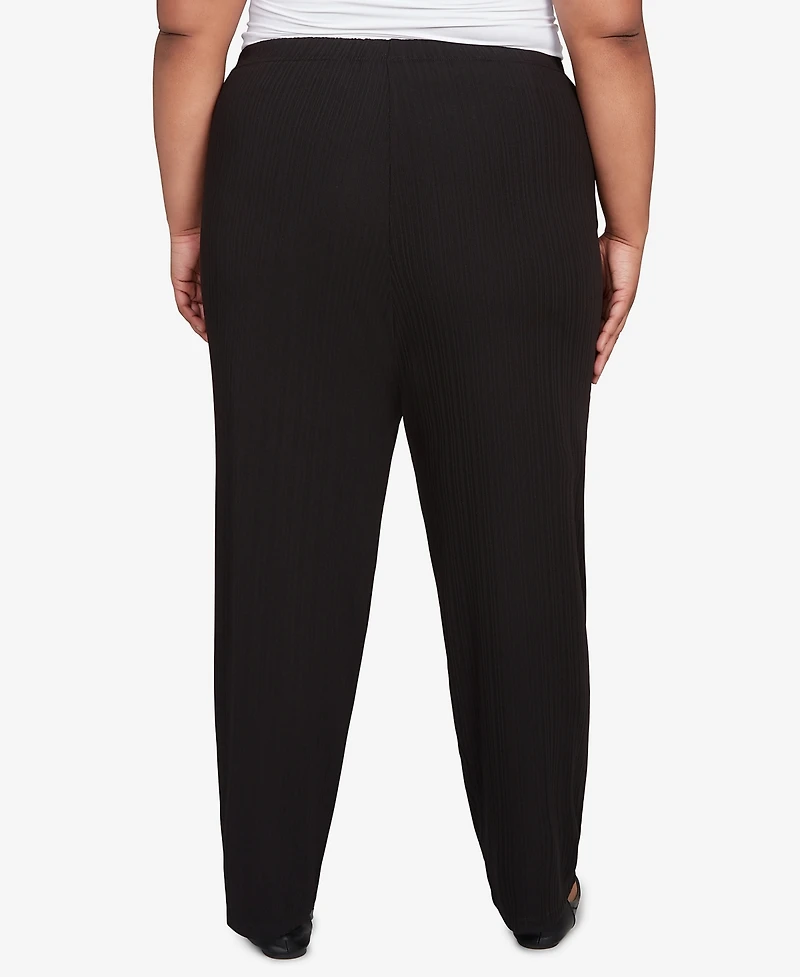 Alfred Dunner Plus As Usual Ribbed Knit Short Length Pants