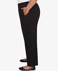 Alfred Dunner Plus As Usual Textured Pull On Elastic Medium Length Pants