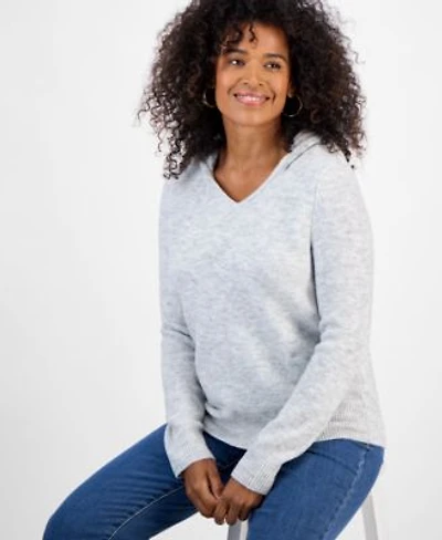 Style Co Womens Luxsoft Split Neck Hoodie Macys Exclusive