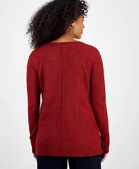 Style & Co Petite Seam-Front Boat-Neck Sweater, Macy's Exclusive