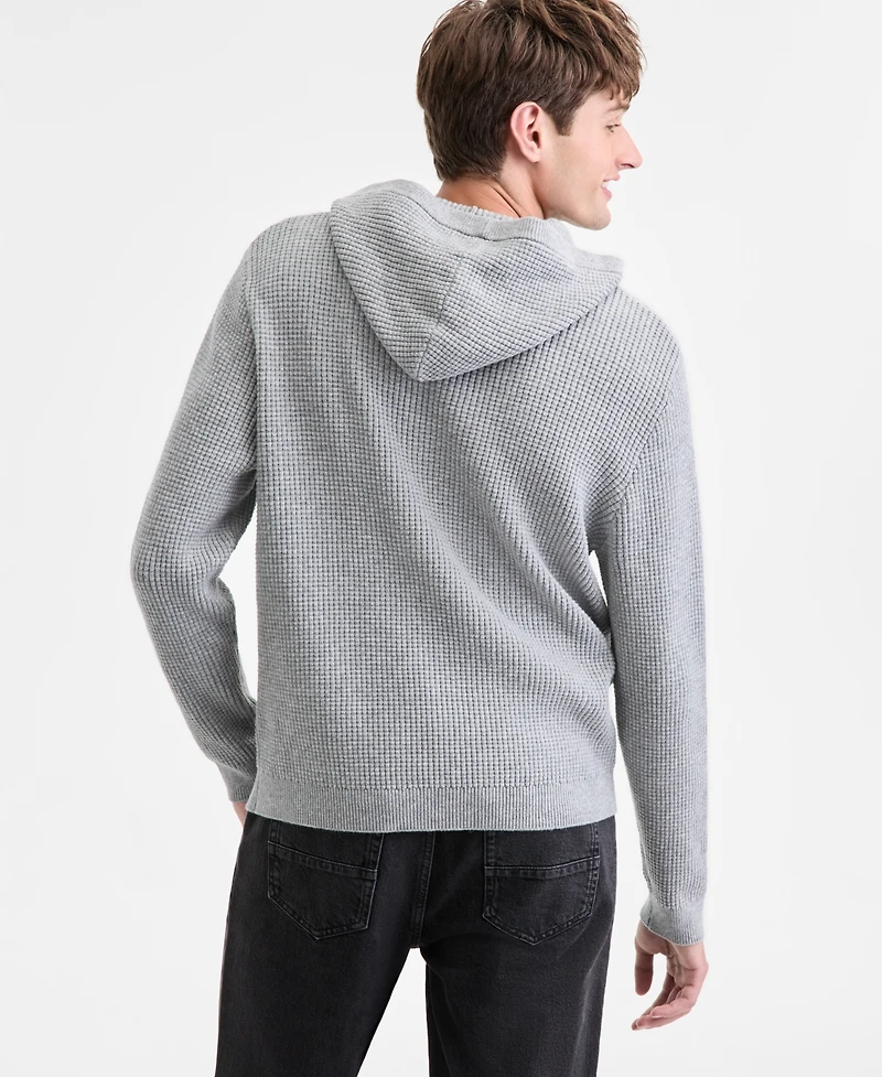 Sun + Stone Men's Waffle-Knit Pullover Hoodie, Exclusively at Macy's