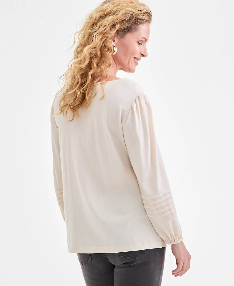 Style & Co Women's Embroidery Long-Sleeve Knit, Macy's Exclusive