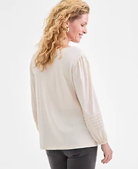 Style & Co Women's Embroidery Long-Sleeve Knit, Macy's Exclusive