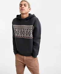 Sun + Stone Men's Long-Sleeve Placed Fair Isle Hooded Sweater, Macy's Exclusive