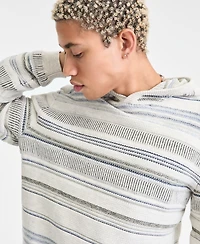Sun + Stone Men's Francis Striped Long-Sleeve Hooded Sweater, Macy's Exclusive