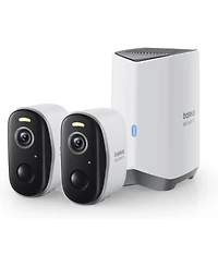 Baseus Wireless Cameras for Home Security, N1 2-Cam Kit with True 2K Clarity, No Monthly Fee, 16TB Expandable Local Storage, 210-Day Battery Life, Spo
