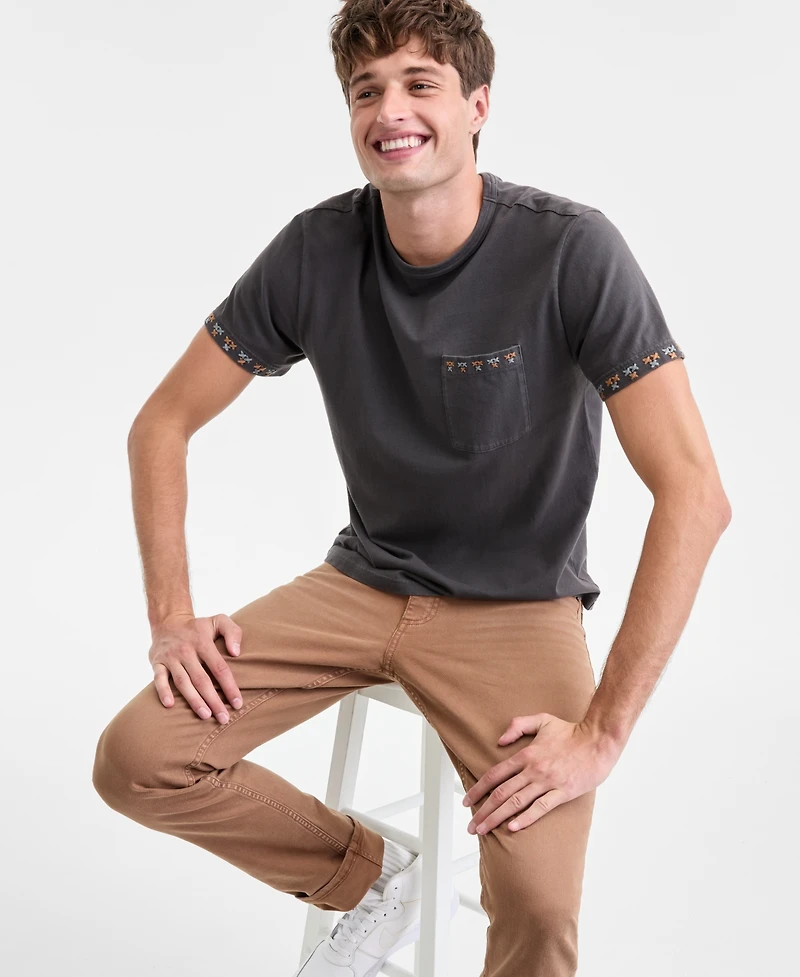 Sun + Stone Men's Short-Sleeve Stitch Pocket Cotton T-Shirt, Macy's Exclusive