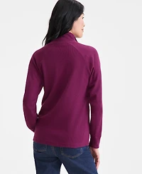 Style & Co Women's Waffle-Knit Quarter Zip Top, Macy's Exclusive