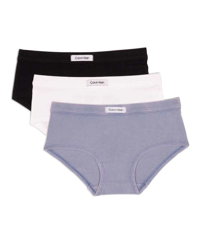 Calvin Klein Big Girls 3-Pack Tab Logo Hipster
