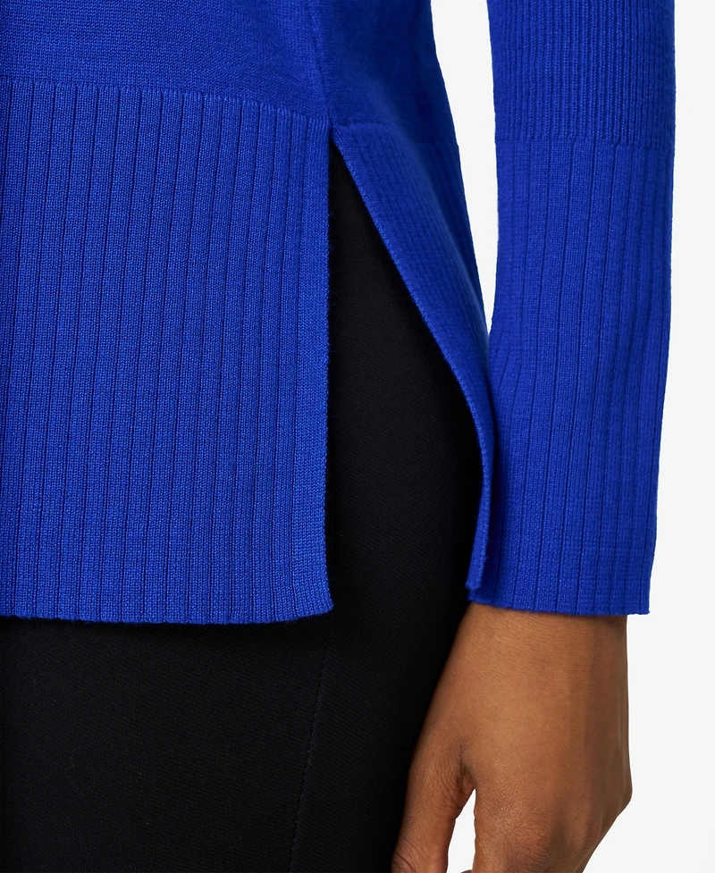 Melissa Paige Women's Boat Neck Ribbed Sweater