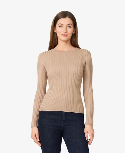 Melissa Paige Women's Crewneck Ribbed-Knit Sweater