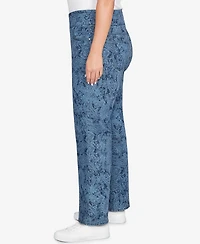 Ruby Rd. Plus Paisley Stretch Denim Pull-On Ankle Jeans