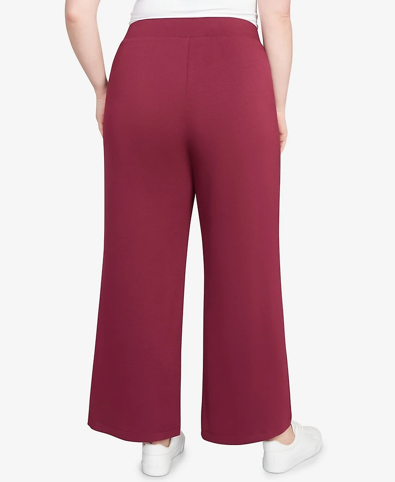 Ruby Rd. Plus Wide Leg Floral Cutout Pants