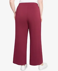 Ruby Rd. Plus Wide Leg Floral Cutout Pants
