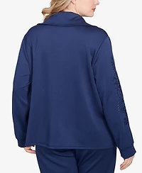 Ruby Rd. Plus Embroidered Floral Cutout Snap Jacket