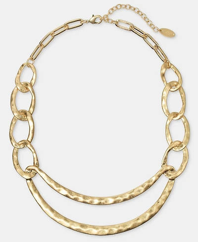 Style & Co Hammered Link Statement Necklace, 16" + 3" extender, Macy's Exclusive