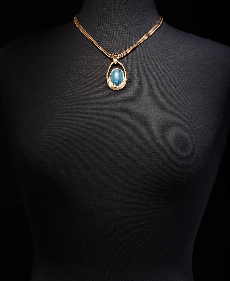 Style & Co Stone Triple Chain Pendant Necklace, 18" + 3" extender, Macy's Exclusive