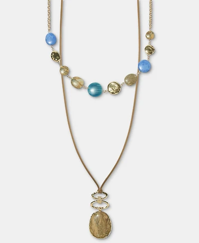 Style & Co Stone Layered Pendant Necklace, 18" + 3" extender, Macy's Exclusive