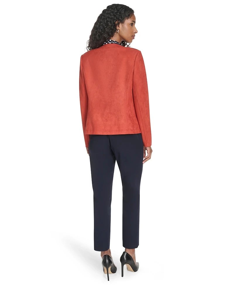 Tommy Hilfiger Women's Scuba Suede Long Sleeve Jacket