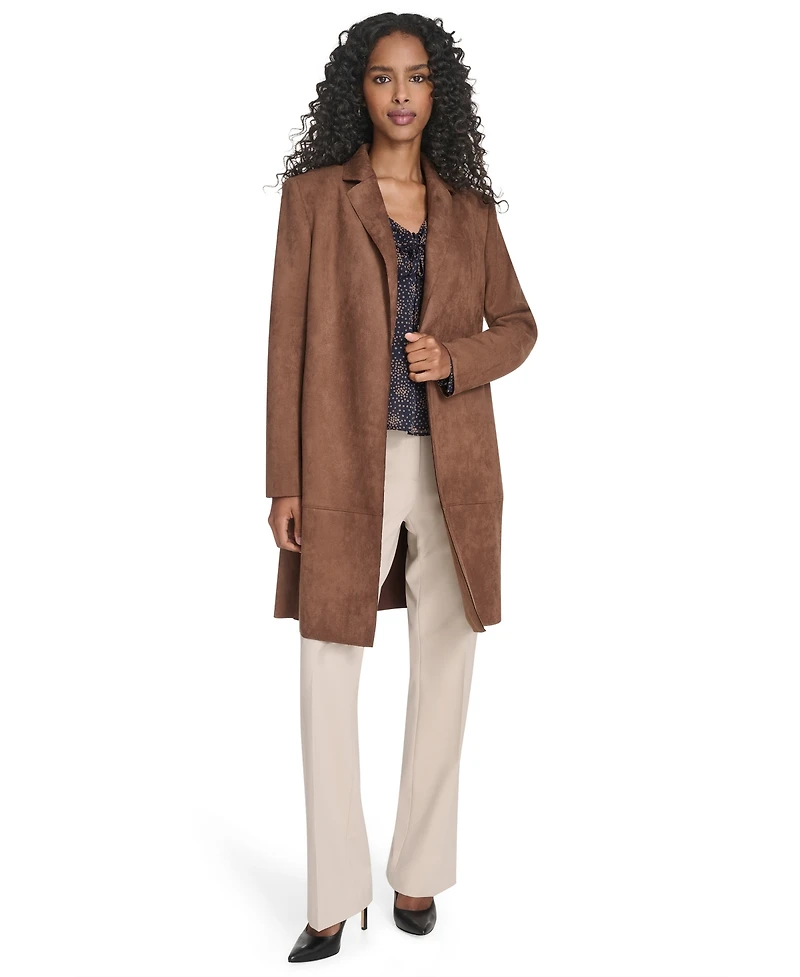 Tommy Hilfiger Women's Scuba Suede Long Sleeve Topper