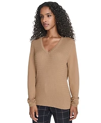 Tommy Hilfiger Women's V-Neck Cable Sweater