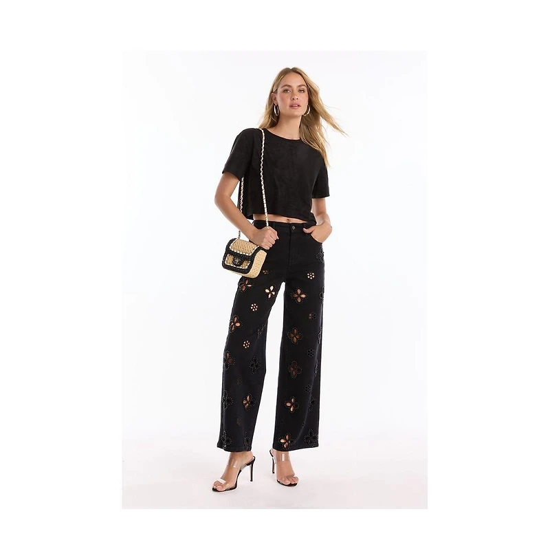 The Noli Shop Women's Kaia Pearl High Rise Jean