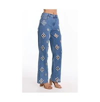 The Noli Shop Women's Kaia Pearl High Rise Jean
