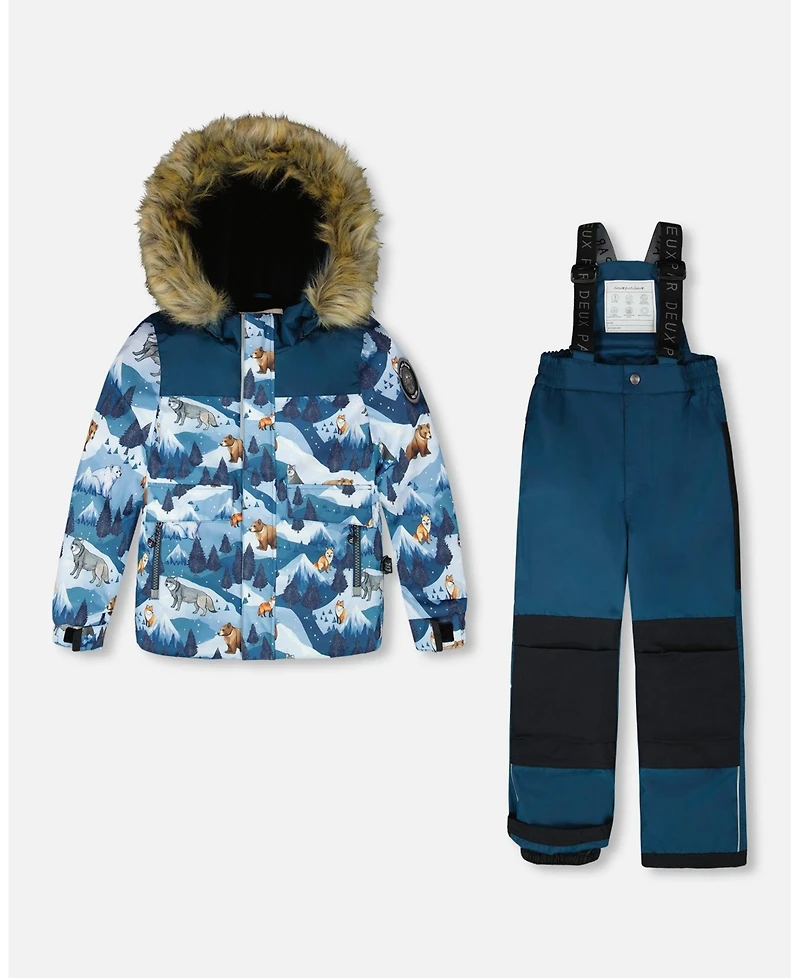 Deux par Boy Two-Piece Discover Snowsuit Dark Teal - Toddler|Child