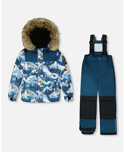 Deux par Boy Two-Piece Discover Snowsuit Dark Teal - Toddler|Child
