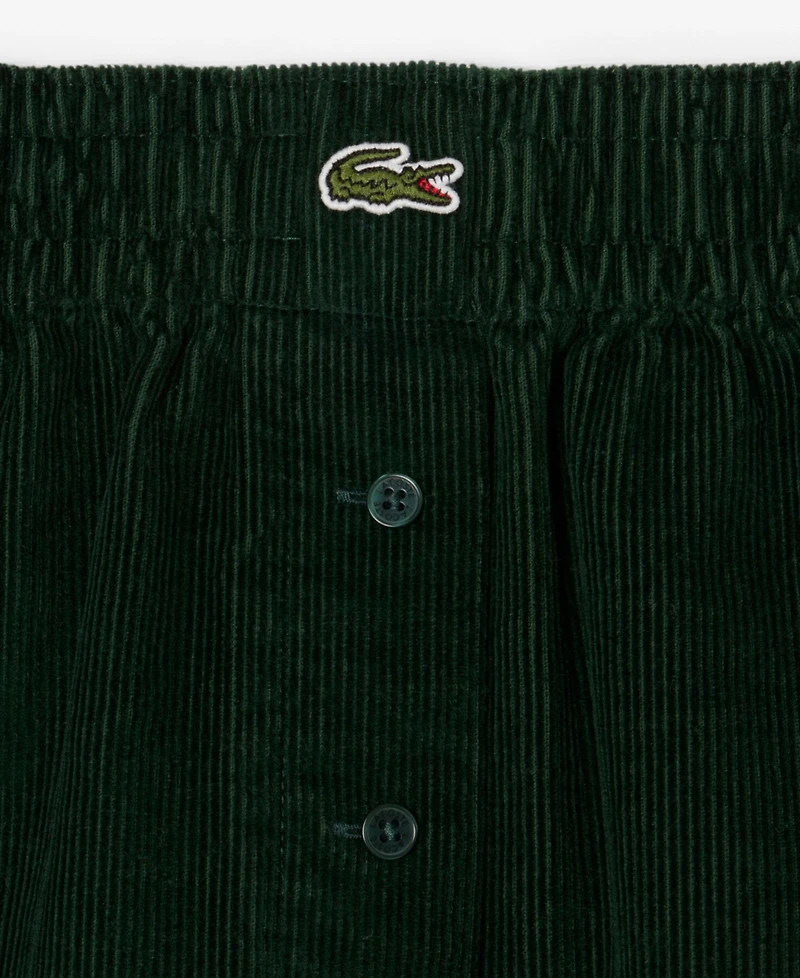 Lacoste Usa Women's Corduroy Wide Fit Shorts
