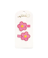 Sweet Wink Girls Pink Daisy Clip Set