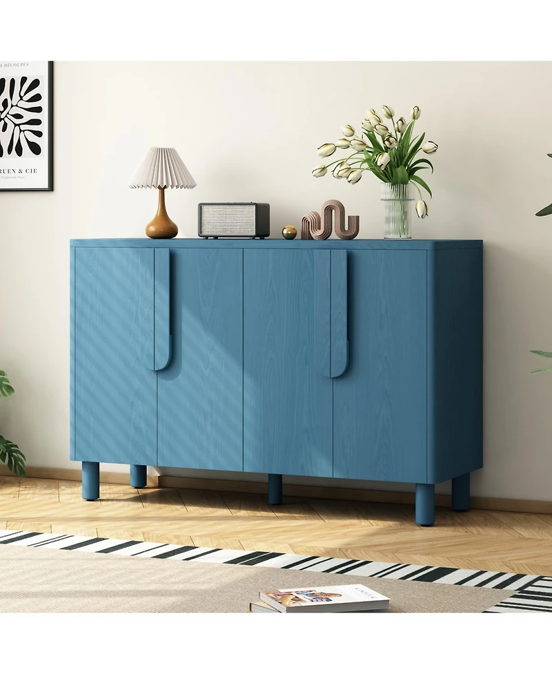 Streamdale Furniture Wood Buffet Cabinet with Arc Handles