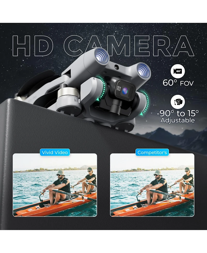 Contixo F21 Pro Foldable Drone with 4.3" Screen Remote, Obstacle Avoidance, Brushless Motors, 2 Batteries for Beginners