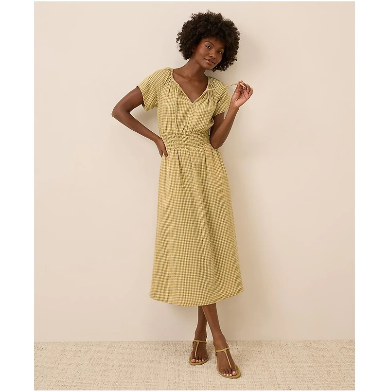 Pact Women's Organic Cotton Coastal Double Gauze Boho Midi Dress