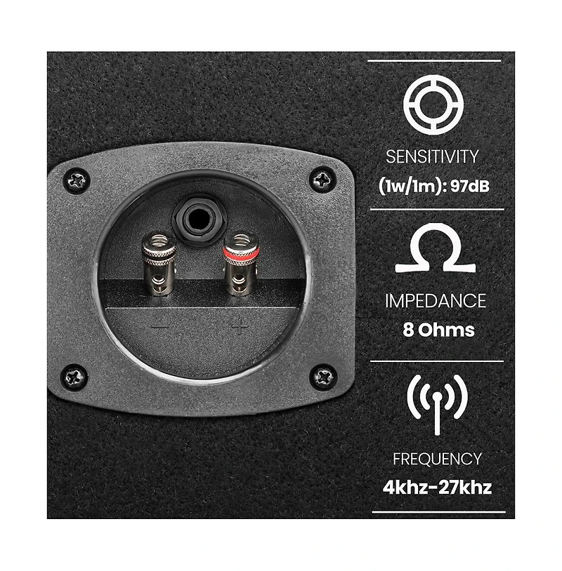 Pyle-Pro 300 Watt 4 Way Dj Speaker System with Four 3 Inch Horn Piezo Tweeters Full Range Audio Black Carpeted Finish