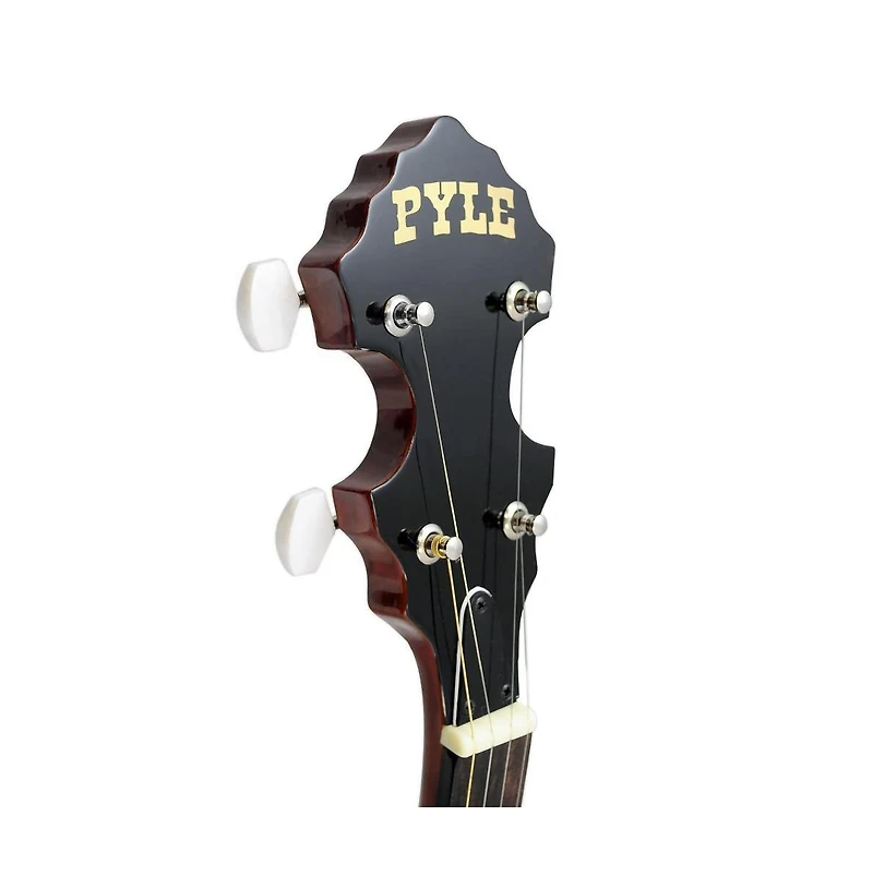 Pyle 5-String Banjo with White Jade Tune Pegs & Rosewood Fretboard
