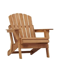 Flynama Oversize Wooden Outdoor Folding Adirondack Chair with Pre-Assembled BackRest & SeatBoard, Wood Patio Chair for Garden Backyard Porch Pool Deck