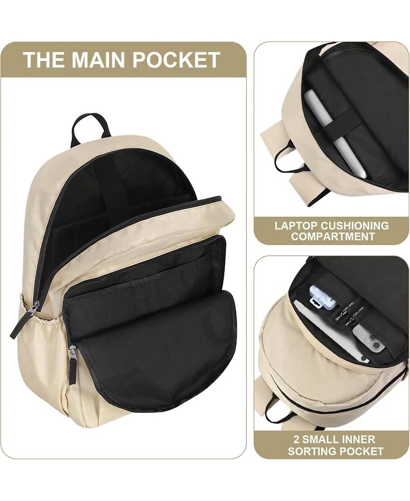 15.6 inch Basic Backpack for Men, Travel Backpack Carry on, Water Resistant School Backpacks for Teens, College Back Pack Bookbag for Boys Girls, Work