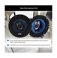 Pyle 6.5" Three-Way Sound Speaker System 180W Rms 360W Power Handling 4 Ohm Impedance for Car Audio PL63BL Blue