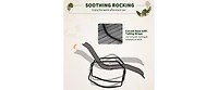 Foldable Rocking Sun Lounger Chaise with 352LB Capacity