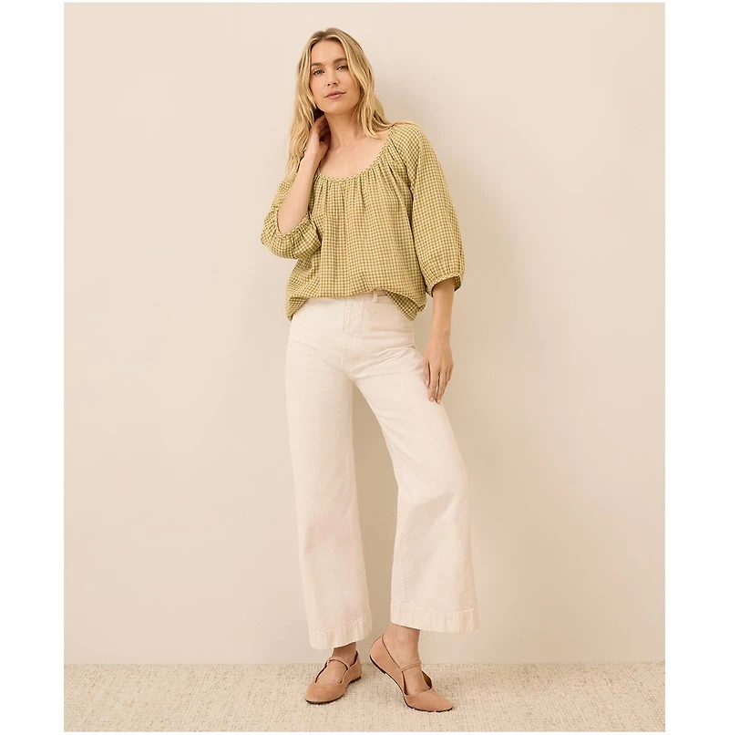 Pact Organic Cotton Coastal Double Gauze Scoop Neck Top