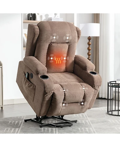 Power Lift Recliner Chair Recliners for Elderly with Heat and Massage Recliner Chair for Living Room with Infinite Position and Side Pocket,Usb Charge